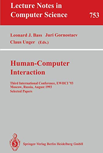 Human-Computer Interaction Third International Conference, EWHCI '93, Moscow, R [Paperback]