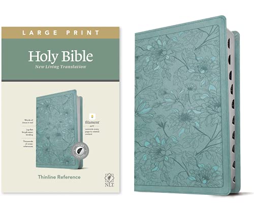 NLT Large Print Thinline Reference Bible, Filament Enabled Edition (Red Letter,  [Leather / fine bindi]