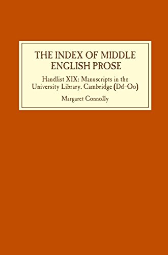Handlist XIX  Manuscripts in the University Library, Cambridge (Dd-Oo) [Hardcover]