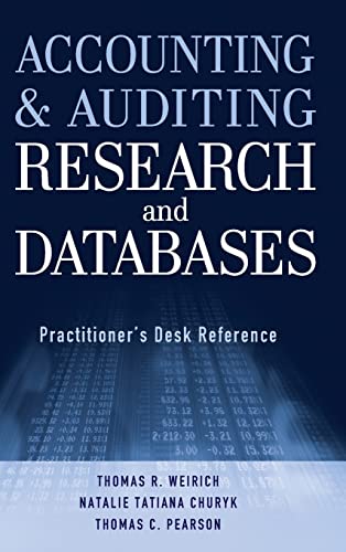 Accounting and Auditing Research and Databases Practitioner's Desk Reference [Hardcover]
