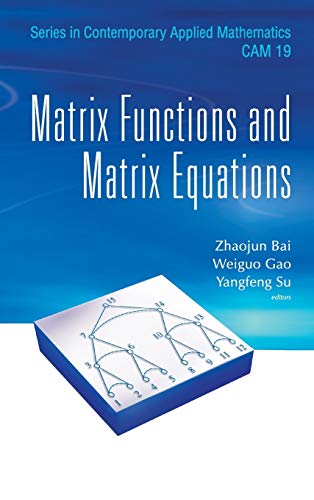Matrix Functions And Matrix Equations (series In Contemporary Applied Mathematic [Hardcover]