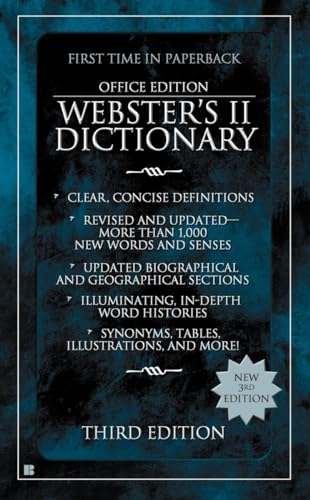 Webster's II Dictionary Office Edition, Third Edition [Paperback]