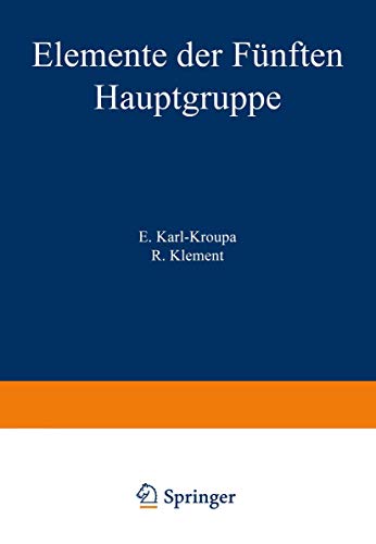 Elemente der Fnften Hauptgruppe Arsen  Antimon  Wismut [Paperback]