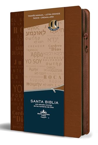 Biblia RVR 1960 letra grande tamao manual cremallera e ndice canela nombres de [Paperback]