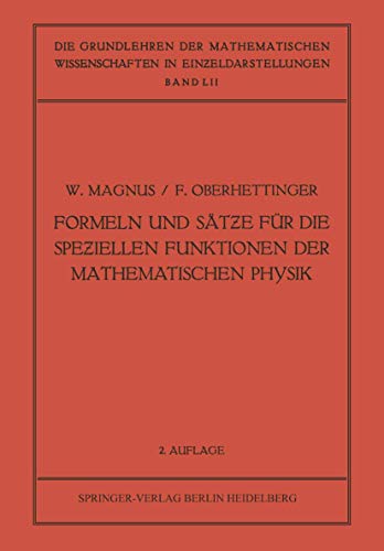 Formeln und Ste fr die Speiellen Funktionen der Mathematischen Physik [Paperback]