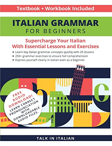 Italian Grammar For Beginners Textbook + Workbook Included