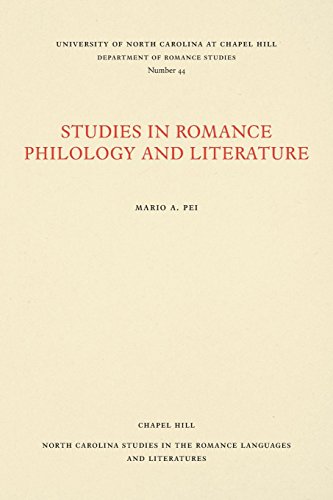 Studies In Romance Philology And Literature (north Carolina Studies In The Roman [Paperback]