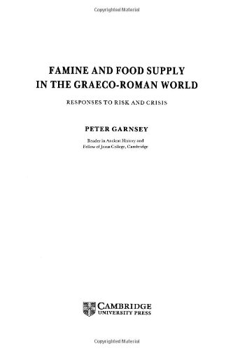 Famine and Food Supply in the Graeco-Roman World Responses to Risk and Crisis [Hardcover]