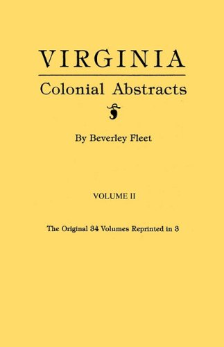 Virginia Colonial Abstracts [Hardcover]