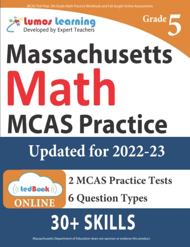 MCAS Test Prep 5th Grade Math Practice Workbook and Full-length Online Assessme [Paperback]