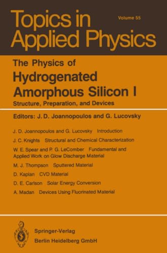 The Physics of Hydrogenated Amorphous Silicon I Structure, Preparation, and Dev [Paperback]