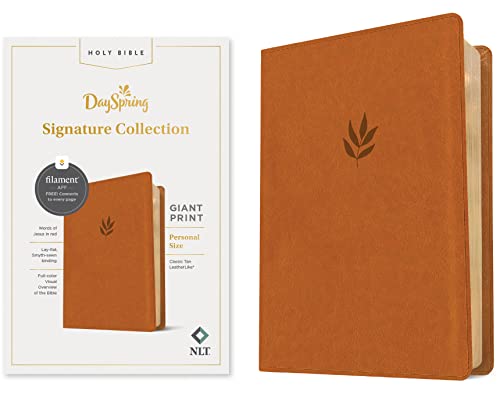 NLT Personal Size Giant Print Bible, Filament Enabled Edition (Red Letter, Leath [Leather / fine bindi]