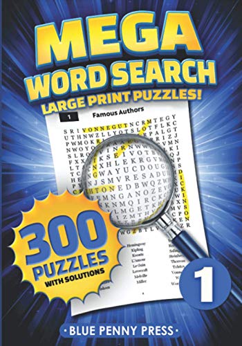 MEGA Word Search (Volume 1)  300 Simple to Challenging LARGE PRINT Puzzles [Paperback]