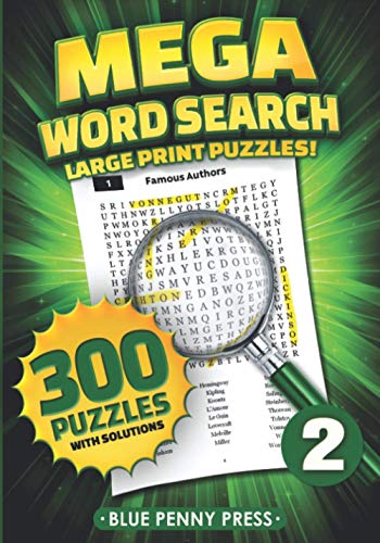MEGA Word Search (Volume 2)  300 Simple to Challenging LARGE PRINT Puzzles [Paperback]