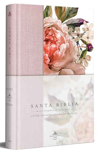 Biblia Reina Valera 1960 letra grande. Tapa Dura, Tela rosada con flores, tamao [Hardcover]