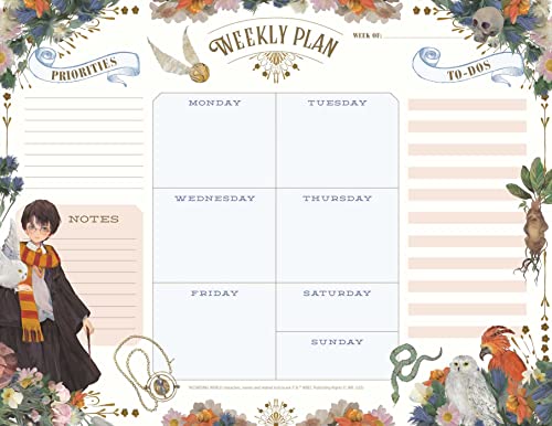 Harry Potter Floral Fantasy Weekly Planner Notepad [Paperback]