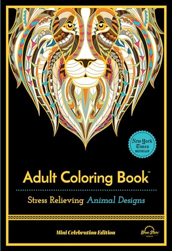 Stress Relieving Animal Designs Adult Coloring Book, Mini Edition [Paperback]