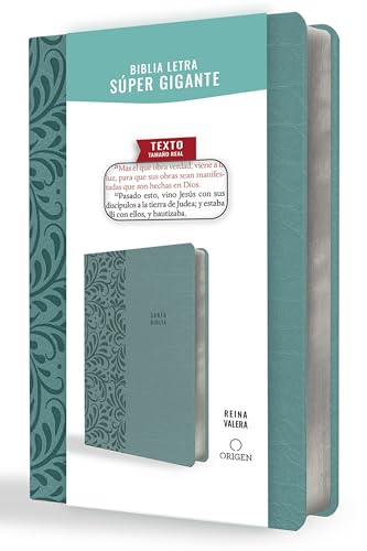 Biblia Reina Valera letra sper gigante, smil piel aguamarina / Spanish Bible R [Paperback]