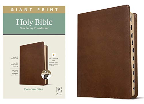 NLT Personal Size Giant Print Bible, Filament Enabled Edition (Red Letter, Leath [Leather / fine bindi]
