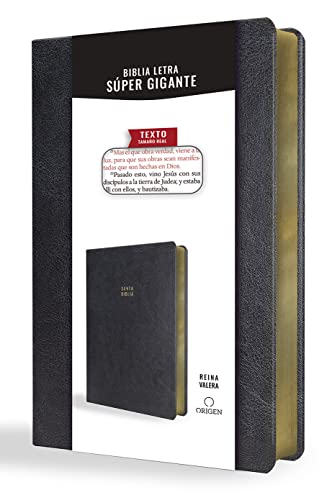 Biblia Reina Valera letra sper gigante, smil piel negro / Spanish Bible Reina  [Paperback]