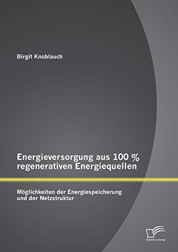Energieversorgung Aus 100 % Regenerativen Energiequellen  Mglichkeiten der Ene [Paperback]