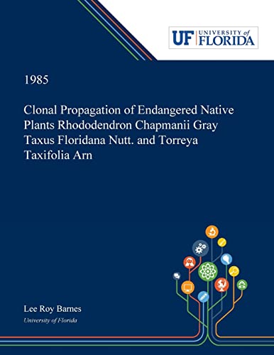 Clonal Propagation Of Endangered Native Plants Rhododendron Chapmanii Gray Taxus