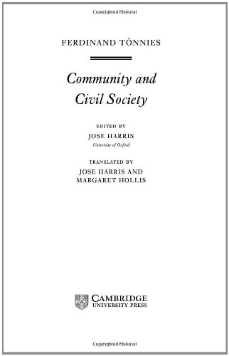 T}}nnies Community and Civil Society [Hardcover]