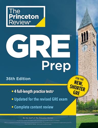 Princeton Review GRE Prep, 36th Edition: 4 Practice Tests + Review & Techniq [Paperback]