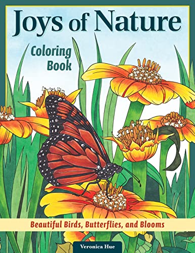 Joys of Nature Coloring Book Beautiful Birds, Butterflies, and Blooms [Paperback]