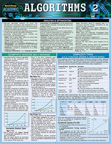 Algorithms 2 a QuickStudy Laminated Reference Guide [Fold-out book or cha]