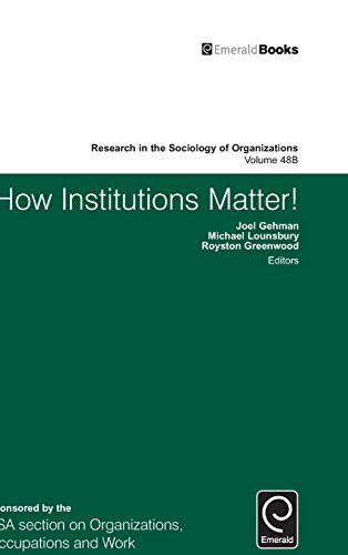 How Institutions Matter (part B) (research In The Sociology Of Organizations) [Hardcover]
