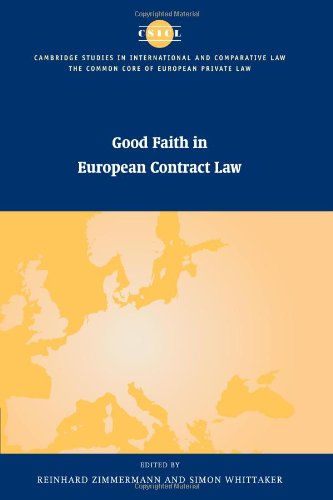 Good Faith in European Contract Law [Paperback]