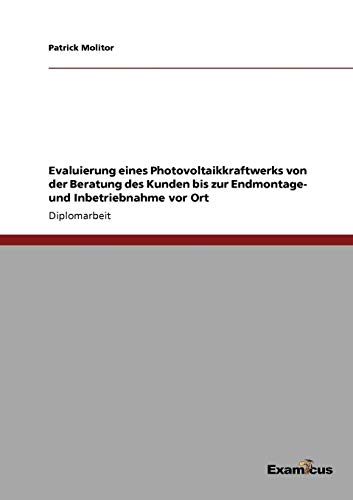 Evaluierung Eines Photovoltaikkraftwerks Von der Beratung des Kunden Bis Zur End [Unknown]