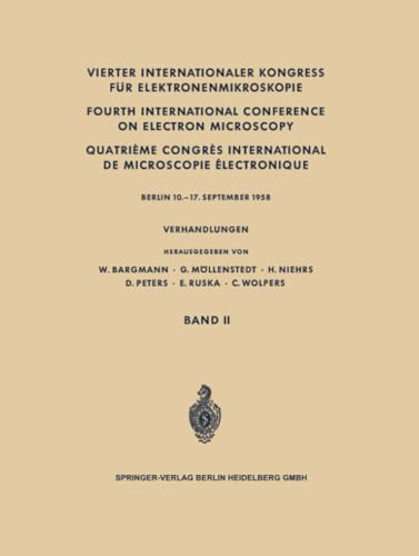 Vierter Internationaler Kongress fr Elektronenmikroskopie / Fourth Internationa [Paperback]