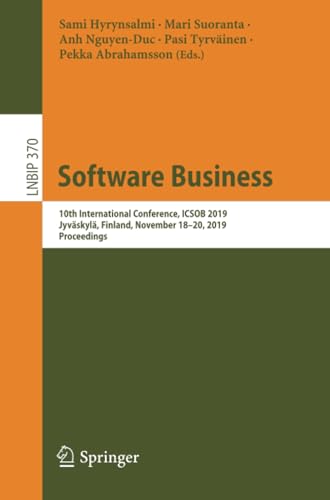 Software Business 10th International Conference, ICSOB 2019, Jyvskyl, Finland [Paperback]