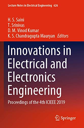 Innovations in Electrical and Electronics Engineering Proceedings of the 4th IC [Paperback]