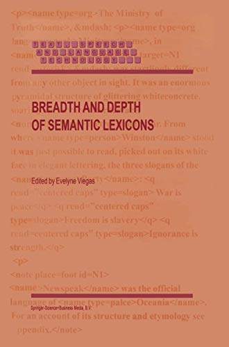 Breadth and Depth of Semantic Lexicons [Hardcover]