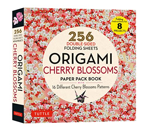 Origami Cherry Blossoms Paper Pack Book 256 Double-Sided Folding Sheets with 16 [Paperback]