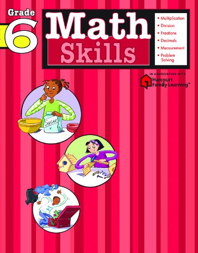 Math Skills Grade 6 (Flash Kids Harcourt Family Learning) [Paperback]