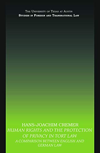 Human Rights and the Protection of Privacy in Tort Law A Comparison between Eng [Paperback]