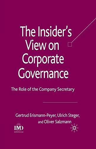 The Insider's View on Corporate Governance The Role of the Company Secretary [Paperback]