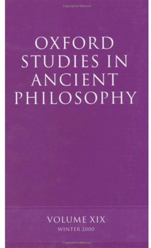Oxford Studies in Ancient Philosophy Volume XIX Winter 2000 [Hardcover]