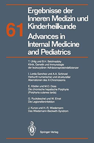 Ergebnisse der Inneren Medizin und Kinderheilkunde / Advances in Internal Medici [Paperback]