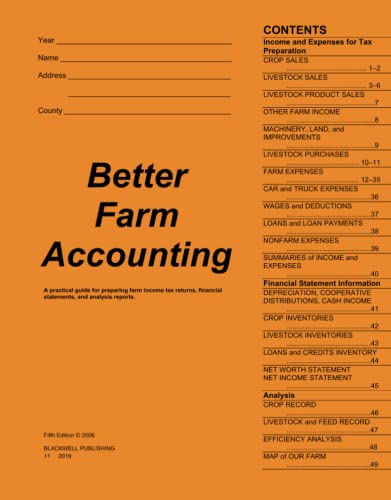 Better Farm Accounting A Practical Guide for Preparing Farm Income Tax Returns, [Paperback]