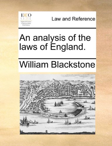 Analysis of the Laws of England [Paperback]