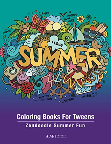 Coloring Books For Tweens Zendoodle Summer Fun  Ocean Colouring Pages For Boys [Paperback]