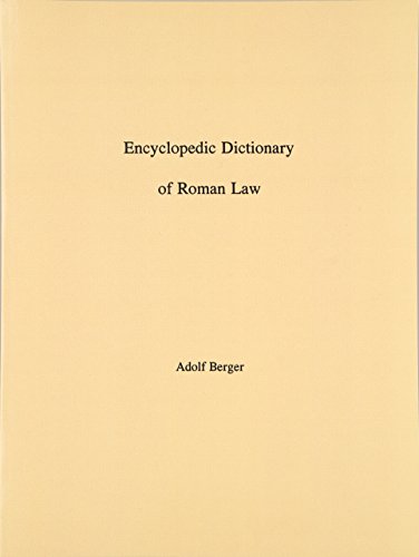 Encyclopedic Dictionary of Roman Law [Paperback]