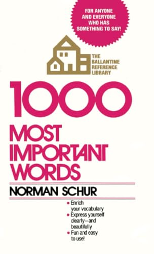 1000 Most Important Words For Anyone and Everyone Who Has Something to Say [Paperback]