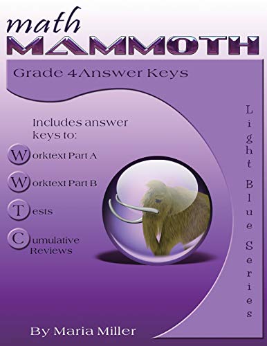 Math Mammoth Grade 4 Answer Keys [Paperback]