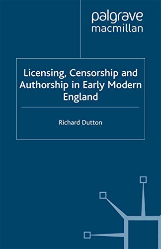 Licensing, Censorship and Authorship in Early Modern England: Buggeswords [Hardcover]